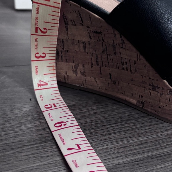 George Black Cork Wedge Sandals - Picture 9 of 10